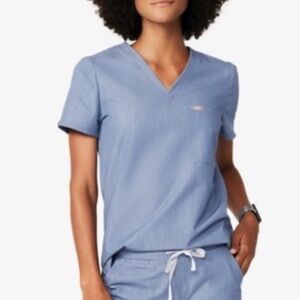 FIGS Small Catarina Scrub Top in Heather Indigo- Limited Edition Color